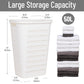 Mind Reader Slim Tapered Laundry Hamper with Lid, 50L Plastic Clothes Basket with Swiss Cross Cut-Outs, Lightweight & Ventilated Laundry Bin with Handles