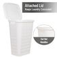 Mind Reader Slim Tapered Laundry Hamper with Lid, 50L Plastic Clothes Basket with Swiss Cross Cut-Outs, Lightweight & Ventilated Laundry Bin with Handles