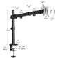 Mind Reader Single Monitor Desk Mount for 13–32 Inch Screens, Adjustable Tilt ±45°, Swivel ±90°, Rotate 180°, VESA 75x75/100x100, Holds up to 17.6 lbs, Cable Management, Quick Release, Black