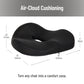 Mind Reader Donut Pillow with Air-Cloud Technology, Ergonomic Memory Foam Seat Cushion for Tailbone, Hemorrhoid, Pregnancy & Lower Back Pain Relief, Washable Cover, Black