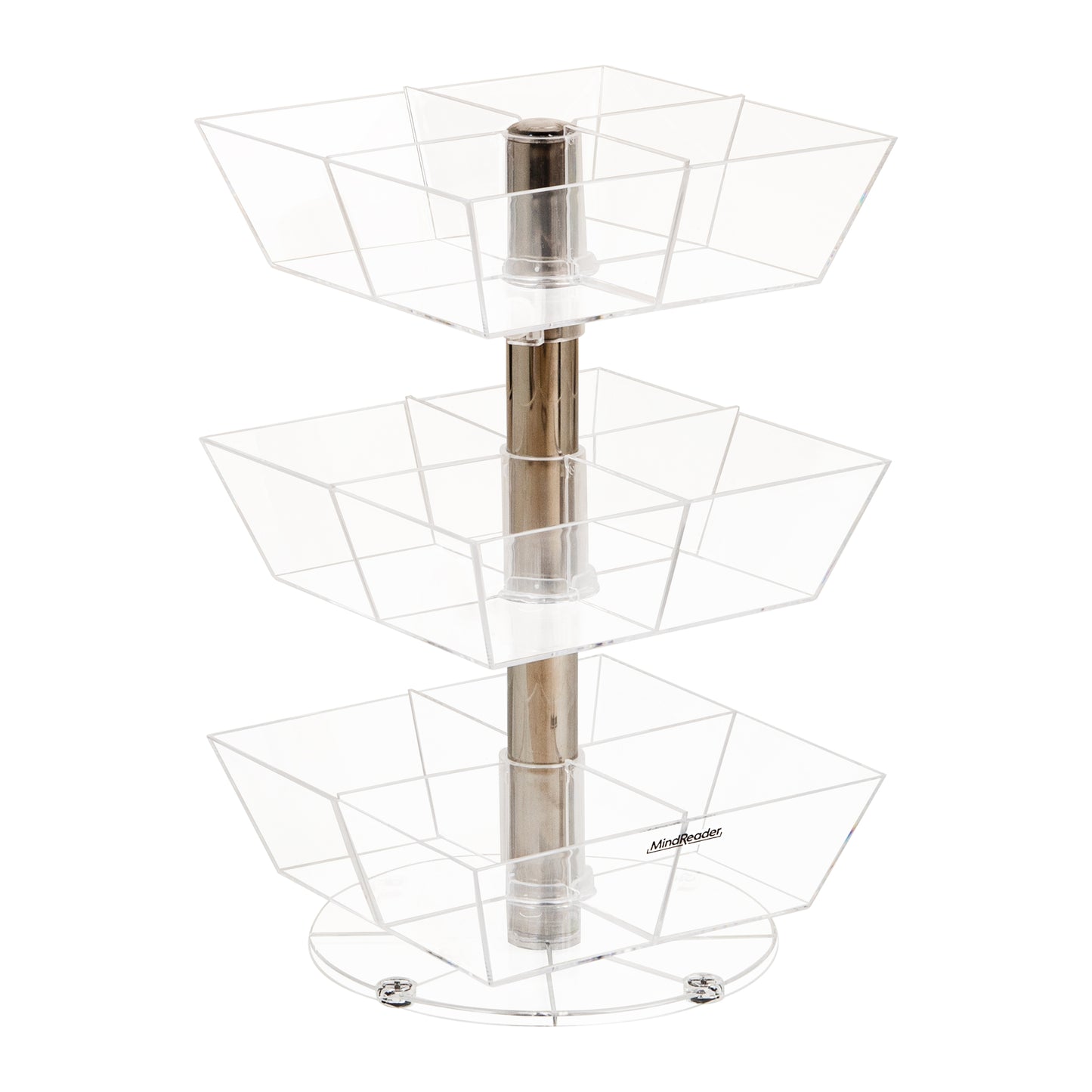 Mind Reader Mind Reader Tea Bag Carousel, 3 Tier Clear Acrylic Organizer with 12 Compartments, 360° Rotating Tea Station for Countertop Storage