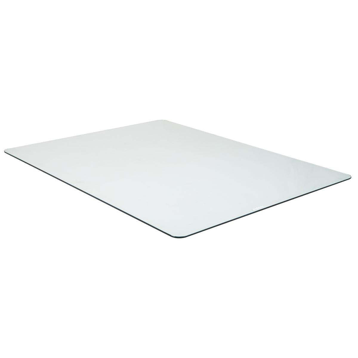 Mind Reader Tempered Glass Chair Mat, Clear Floor Protector for Hard Floors or Low-Pile Carpet Only, Heavy-Duty Glass Mat for Office or Home, 46" x 36", Clear