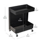 Mind Reader Under Desk Rolling Cart, 2-Tier Steel Utility Organizer, No Assembly Required, 12"L x 20"W x 23.5"H, Black