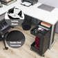 Mind Reader Under Desk Rolling Cart, 2-Tier Steel Utility Organizer, No Assembly Required, 12"L x 20"W x 23.5"H, Black