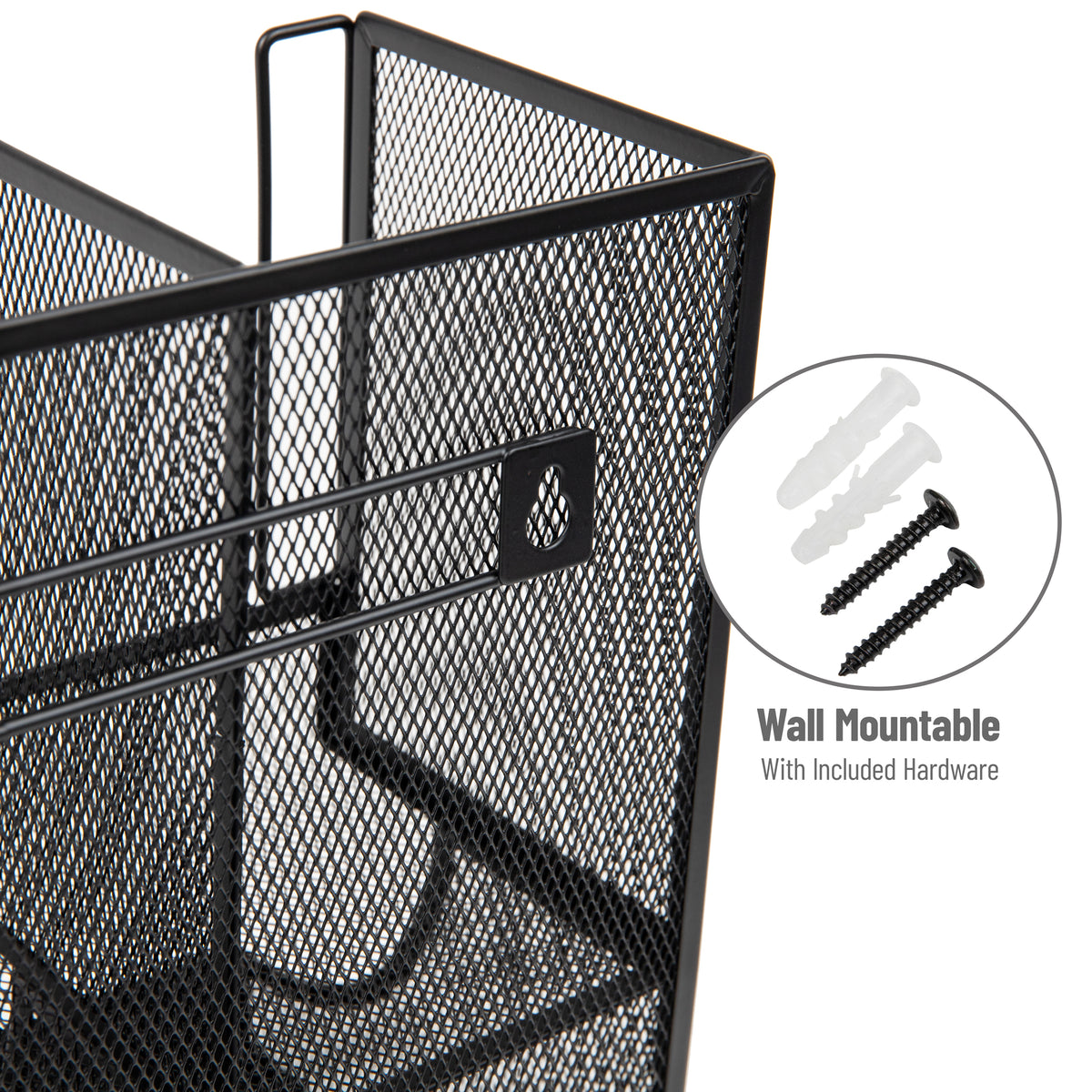 Mind Reader Multipurpose Countertop Organizer, Office Breakrooms, Cup and Condiment Station, Metal Mesh, Black