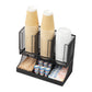 Mind Reader Multipurpose Countertop Organizer, Office Breakrooms, Cup and Condiment Station, Metal Mesh, Black