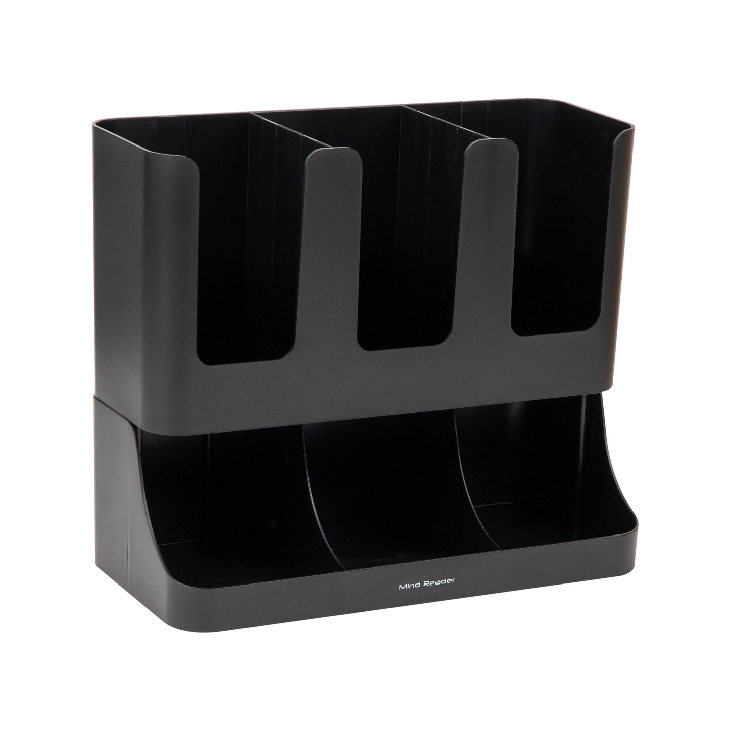 Mind Reader Cup and Condiment Station, Countertop Organizer, Coffee Bar, Kitchen, Stirrers, 13"L x 6.4"W x 11.5"H
