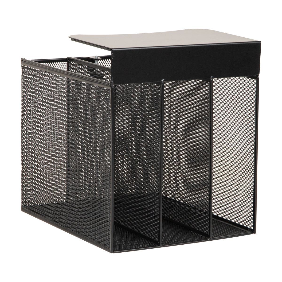 Mind Reader Slide-On Under Desk File Organizer, No Tools Required, Hanging Storage for Laptops, Folders, and Notebooks, Metal, Black
