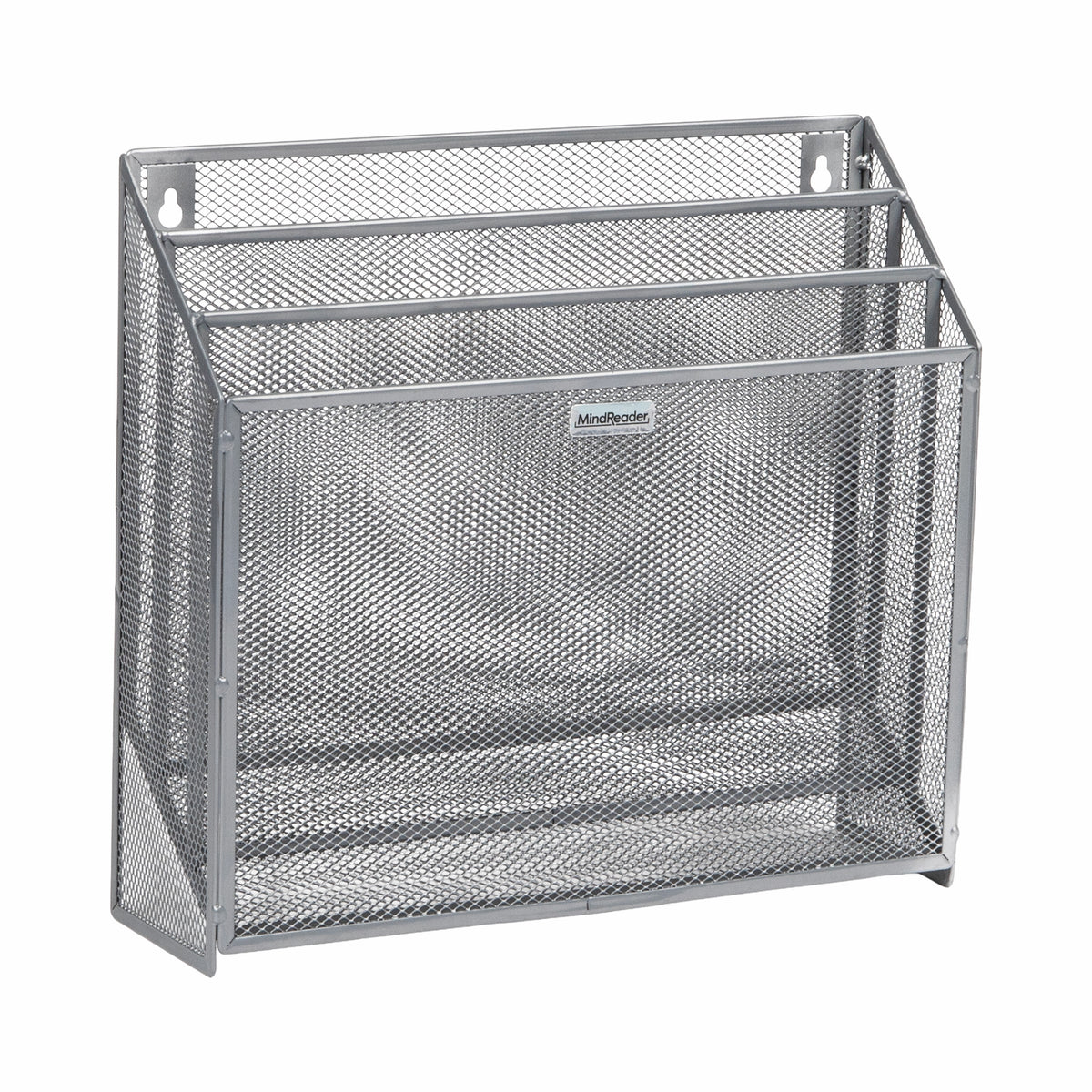 Mind Reader Vertical File Storage, Desktop Organizer, Wall Mount, Office, Metal Mesh, 12.5"L x 3.75"W x 11.5"H