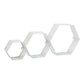 Mind Reader Hexagon Floating Shelves, Wall Decor, Honeycomb Accent Shelf, Office, Metal Mesh, 14"L x 4"W x 12"H, Set of 3