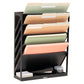 Mind Reader 5-Tier Vertical File Storage, Desktop Organizer, Wall Mount, Office, Plastic, 13"L x 4.25"W x 16"H