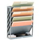 Mind Reader 5-Tier Vertical File Storage, Desktop Organizer, Wall Mount, Office, Plastic, 13"L x 4.25"W x 16"H