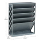Mind Reader 5-Tier Vertical File Storage, Desktop Organizer, Wall Mount, Office, Plastic, 13"L x 4.25"W x 16"H