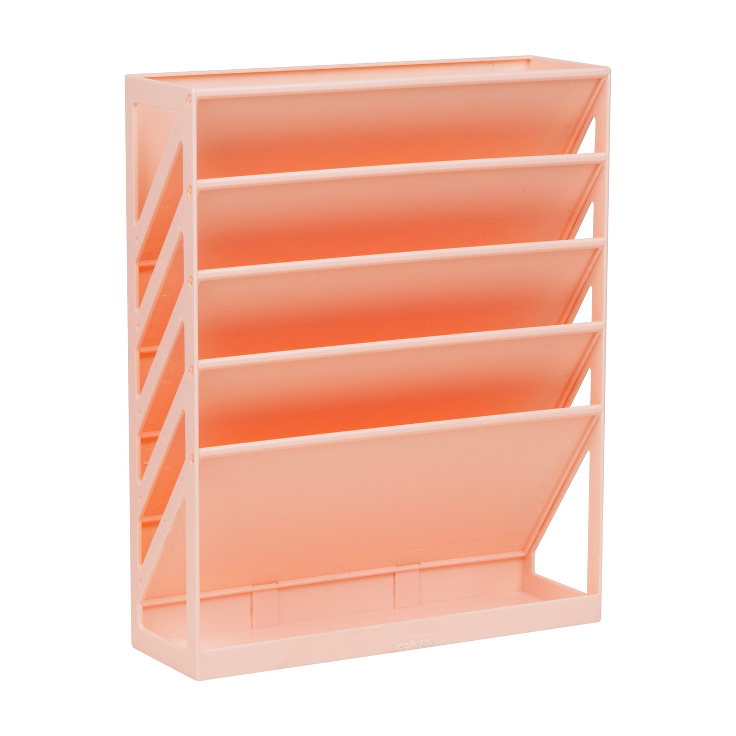 Mind Reader 5-Tier Vertical File Storage, Desktop Organizer, Wall Mount, Office, Plastic, 13"L x 4.25"W x 16"H