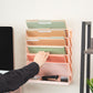 Mind Reader 5-Tier Vertical File Storage, Desktop Organizer, Wall Mount, Office, Plastic, 13"L x 4.25"W x 16"H