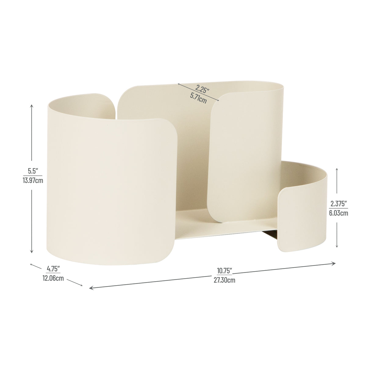 Mind Reader Metal Wall-Mounted Shelf with Hooks, Tan