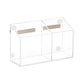 Mind Reader Clear Dry Erase Marker and Eraser Holder, Acrylic Magnetic Whiteboard Organizer, 2-Compartment, Desktop or Wall Mount, Clear