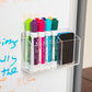 Mind Reader Clear Dry Erase Marker and Eraser Holder, Acrylic Magnetic Whiteboard Organizer, 2-Compartment, Desktop or Wall Mount, Clear