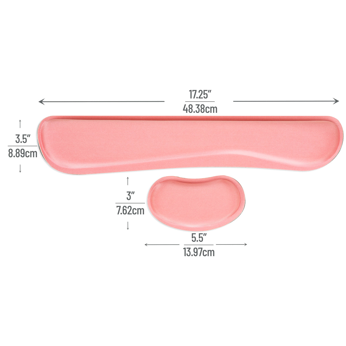 Mind Reader Ergonomic Wrist Rest Set, Keyboard and Mouse Support with Memory Foam, Non-Slip Base, Office and Gaming, Pink