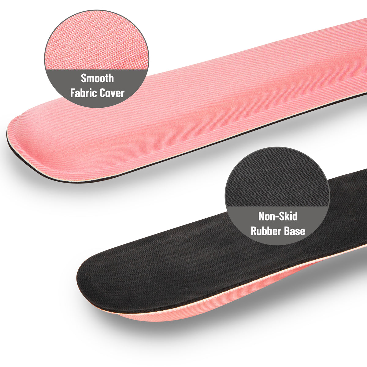 Mind Reader Ergonomic Wrist Rest Set, Keyboard and Mouse Support with Memory Foam, Non-Slip Base, Office and Gaming, Pink