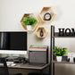 Mind Reader Hexagon Floating Shelves, Set of 3, Wall Decor, Honeycomb Accent Shelf, Cabinet Organizer, Office, Bamboo, 13.75"L x 3.125"W x 12"H, Brown