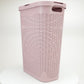 Mind Reader Slim Laundry Hamper with Lid, 40L Clothes Basket, Premium Wicker Design, Plastic