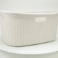 Mind Reader 40L Laundry Basket, Clothes Hamper, Wicker Design, Plastic, 23"L x 14.5"W x 11"H