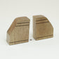 Mind Reader Rustic Wood Block Bookends, Natural Decorative Holders for Books and Magazines, Non-Slip Desk or Shelf Organizer, Set of 2, Brown