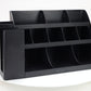Mind Reader Cup and Condiment Station, Countertop Organizer, Coffee Bar, Kitchen, Stirrers, 24"L x 11.5"W x 12.5"H, Black