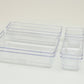 Mind Reader 8-Piece Drawer Organizer Set, Storage Trays for Kitchen, Bathroom, Office, Makeup, Jewelry & More, Junk Drawer Tray, Utensil Holder, Plastic, Clear