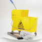 Mind Reader Mop and Bucket Set with Wringer, Mop Included, 5.5 Gallon Cleaning System with Wheels, Upward Press Wringer, Small Mop Compatible, Yellow