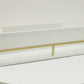 Mind Reader Floating Shelves, Wall-Mounted Office Organizers, Modern MDF Display Storage with Metal Rail, Metal. MDF, Set of 2, White