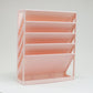 Mind Reader 5-Tier Vertical File Storage, Desktop Organizer, Wall Mount, Office, Plastic, 13"L x 4.25"W x 16"H