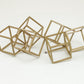 Mind Reader Decorative Geometric Cube Bookends, Modern Book Holders, Office Decor, Metal, Set of 2, Gold