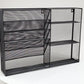 Mind Reader 4-Tier Vertical File Storage and Shelves, Desktop Organizer, Wall Mount, Office, Metal Mesh, 22.5"L x 4"W x 16"H, Black