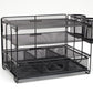Mind Reader Mesh Desk Organizer, 3 Trays, 1 Drawer, 2 Pen Holders, Office Desktop Organizer, Metal Mesh, Black