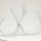 Mind Reader Hexagon Floating Shelves, Wall Decor, Honeycomb Accent Shelf, Office, Metal Mesh, 14"L x 4"W x 12"H, Set of 3