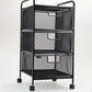 Mind Reader Office Storage Organizer with Mesh Drawers and Optional Wheels, Desktop and Under Desk Use, Metal Mesh, Black
