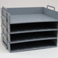 Mind Reader Stackable Paper Tray, Desktop Organizer, File Storage, Office, Plastic, 13.75"L x 10"W x 10.75"H, 4 Pcs.