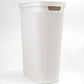 Mind Reader 40L Slim Laundry Hamper, Clothes Basket, Lid, Linen Design, Plastic, 18.5”L x 10.75”W x 23.5”H
