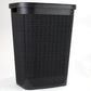 Mind Reader 60L Slim Laundry Hamper, Clothes Basket, Lid, Linen Design, Plastic, 18.25”L x 14.25”W x 23.5”H