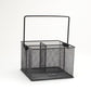 Mind Reader Multi-purpose Storage Caddy, Desktop Organizer, Cutlery Holder, Metal Mesh, Set of 2, Black