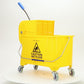 Mind Reader Mop Bucket with Wringer, 22 Qt (5.5 Gallon), Floor Cleaning, Handle, Wheels, 16.25"L x 10.75"W x 24.5"H, Yellow