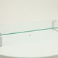 Mind Reader Monitor Stand, Contemporary, Desktop Organizer, Laptop Riser, Office, Glass, 22"L x 8.25"W x 3"H, Clear