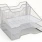 Mind Reader Desktop Organizer, Vertical File Holder, Paper Trays, Office, Metal Mesh, 12.5"L x 11.5"W x 9.5"H
