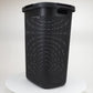 Mind Reader 60L Slim Laundry Hamper, Clothes Basket, Lid, Wicker Design, Plastic, 17.65"L x 13.75"W x 24.15"H