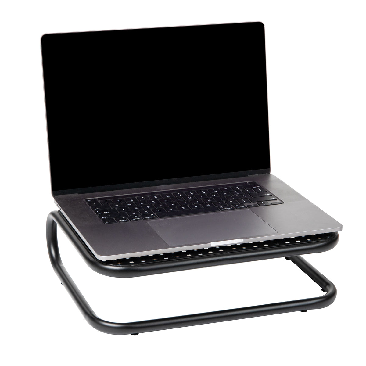 Mind Reader Monitor Stand, Ventilated Laptop Riser, Desktop Organizer, Metal, 14.25"L x 11"W x 4.25"H, Set of 2, Black