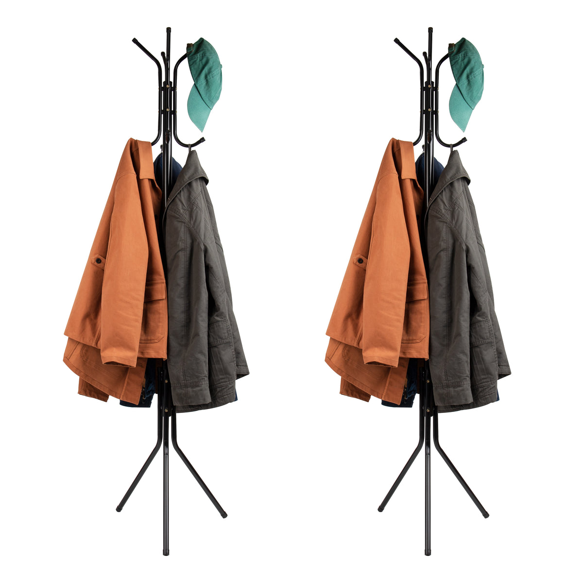 Mind Reader Freestanding Coat Rack, Multi-Hook Organizer for Office or Entryway, Metal