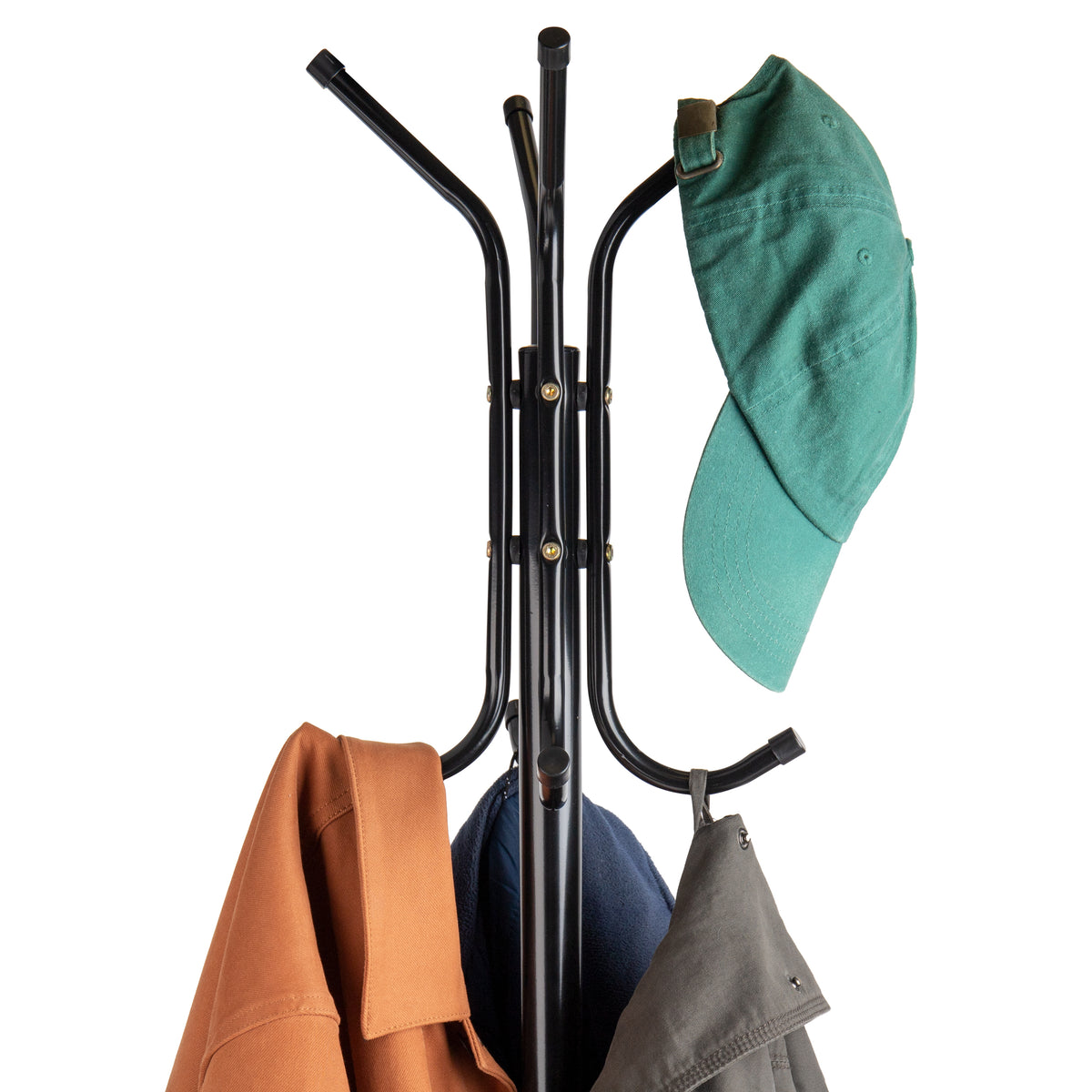 Mind Reader Freestanding Coat Rack, Multi-Hook Organizer for Office or Entryway, Metal
