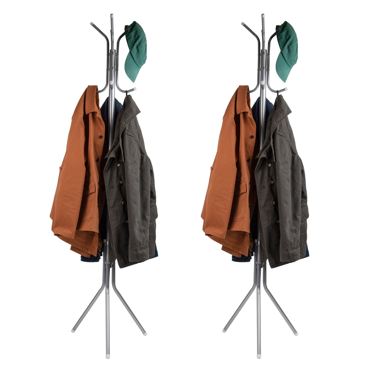Mind Reader Freestanding Coat Rack, Multi-Hook Organizer for Office or Entryway, Metal
